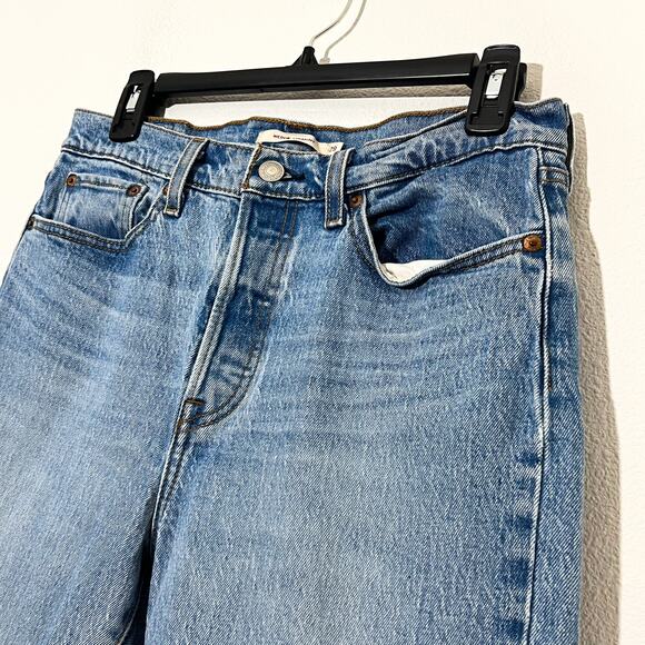 Levi's Wedgie Straight Jeans Womens 29 Button Fly Short Stretch Ankle Premium - Picture 2 of 10